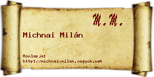 Michnai Milán névjegykártya