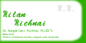 milan michnai business card